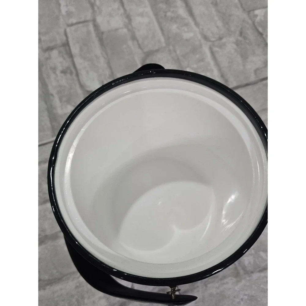 Georges Briard True Vtg Black White Art Deco Vinyl Ice Bucket Geometric Abstract